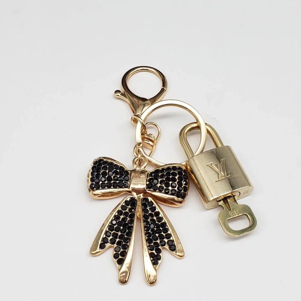 Louis Vuitton Gold Lock 🔒 Authentic LV Key + Unbranded Ribbon Bag Charm